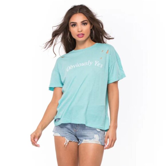 Brand New Wildfox Obviously Yes Tee - Picture 1 of 2